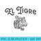 Tiger T El Tigre Tiger in Spanish with Tiger Head - Sublimation patterns PNG - Capture Imagination with Every Detail