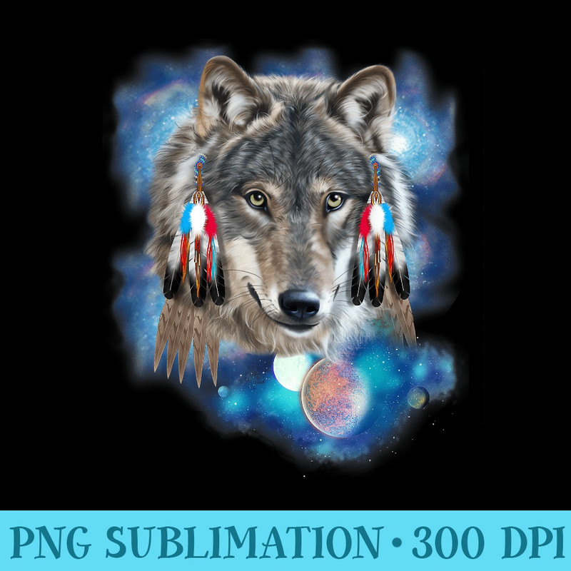 Wolf Cosmos Native American Wolves Spirit Animal - Unique Sublimation patterns - Unique And Exclusive Designs