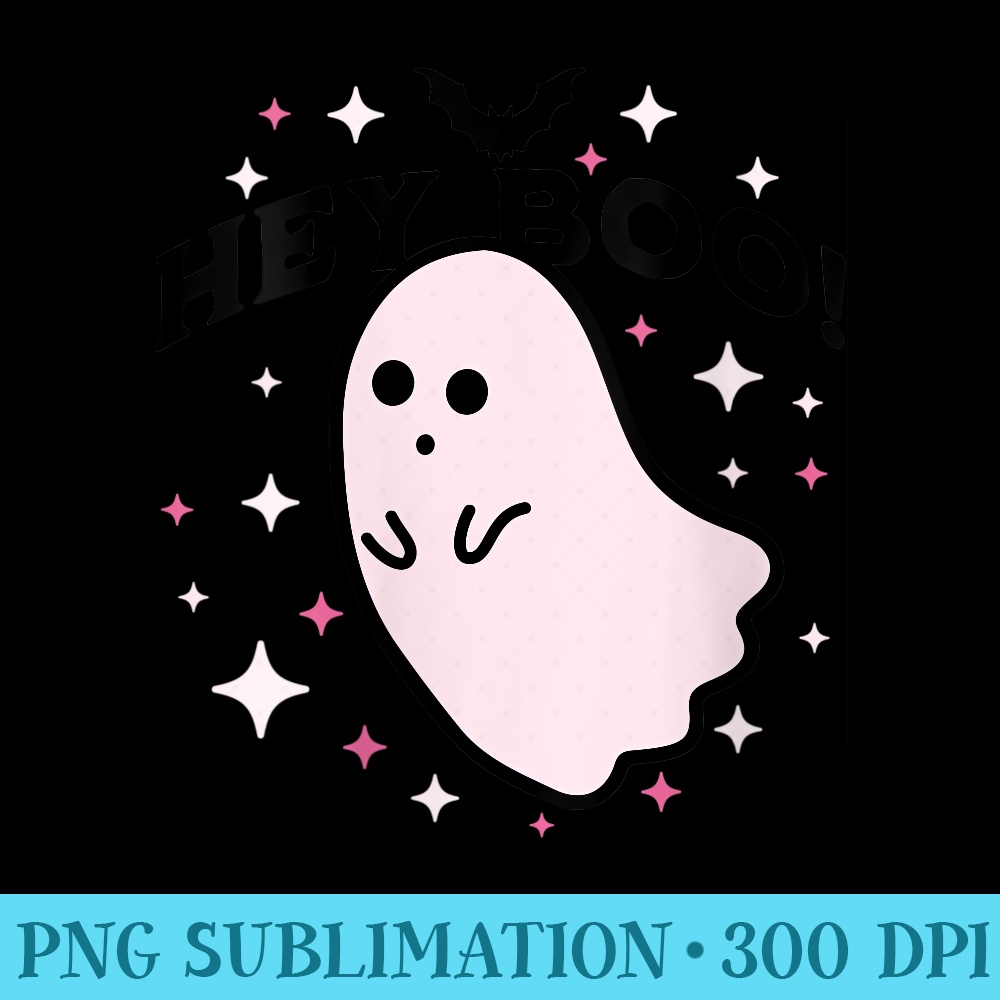 s Hey Boo Ghost Pastel Goth Pink Creepy Cute Halloween - Sublimation printables PNG download - Versatile And Customizable Designs
