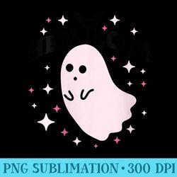 s hey boo ghost pastel goth pink creepy cute halloween - sublimation printables png download