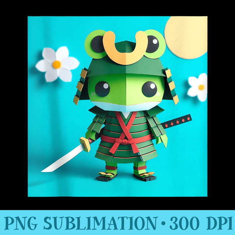 Frog Kawaii Samurai - High Quality PNG Files - Bring Your Designs to Life