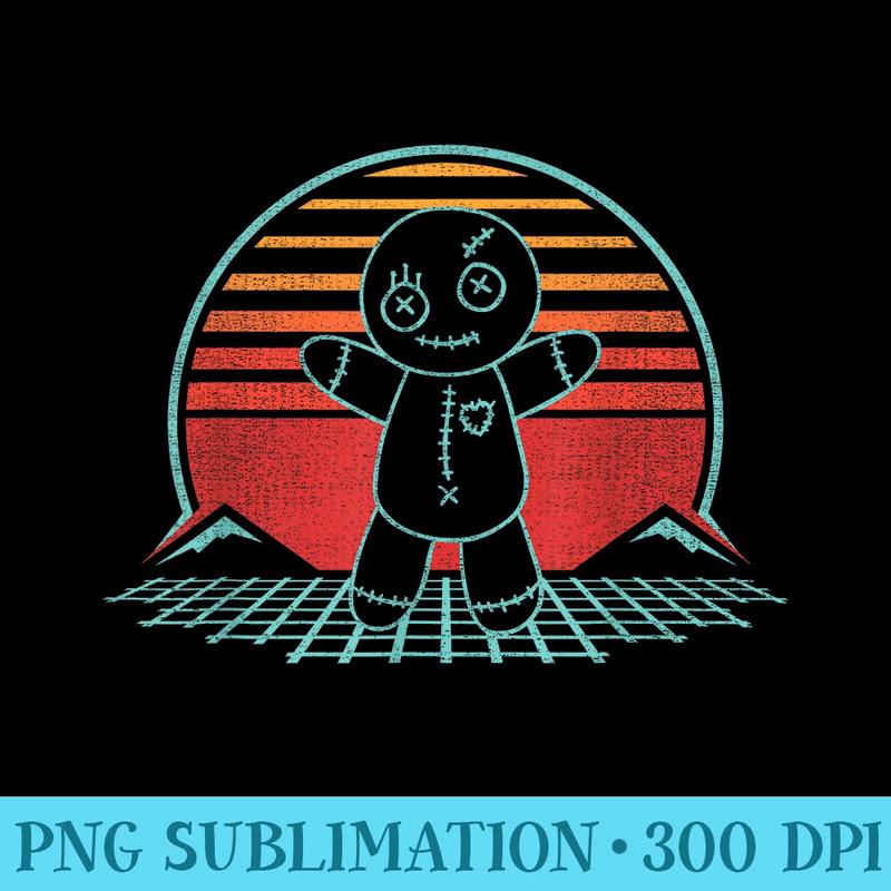 Creepy Cute Voodoo Doll Retro 80s Aesthetic Kawaii - PNG Download Graphic - Spice Up Your Sublimation Projects