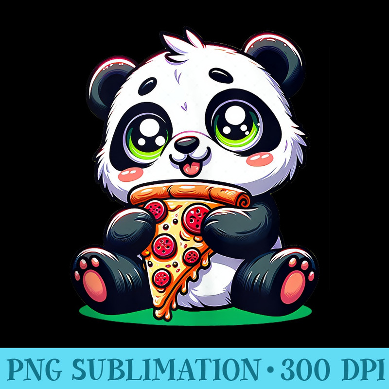 Funny Kawaii Panda Eating Pizza Slice, Pizza Lover - Shirt Clipart Free PNG - Defying the Norms