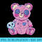 Pastel Goth Teddy Bear Kawaii Gothic - Download High Resolution PNG - Versatile And Customizable Designs