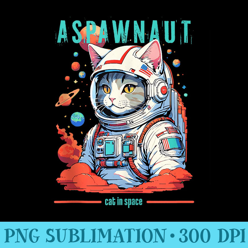 Astronaut Cat Pun Cute Funny Cat in Space Suit AsPawNaut - Casual Shirt PNG - Unleash Your Inner Rebellion
