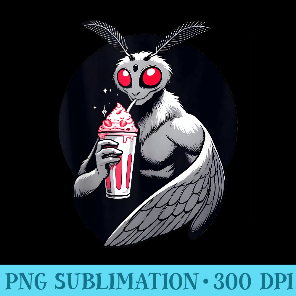 Cute Mothman Anime Kawaii Milk Shake Cryptids Mothman - PNG Graphics Download - Perfect for Creative Projects