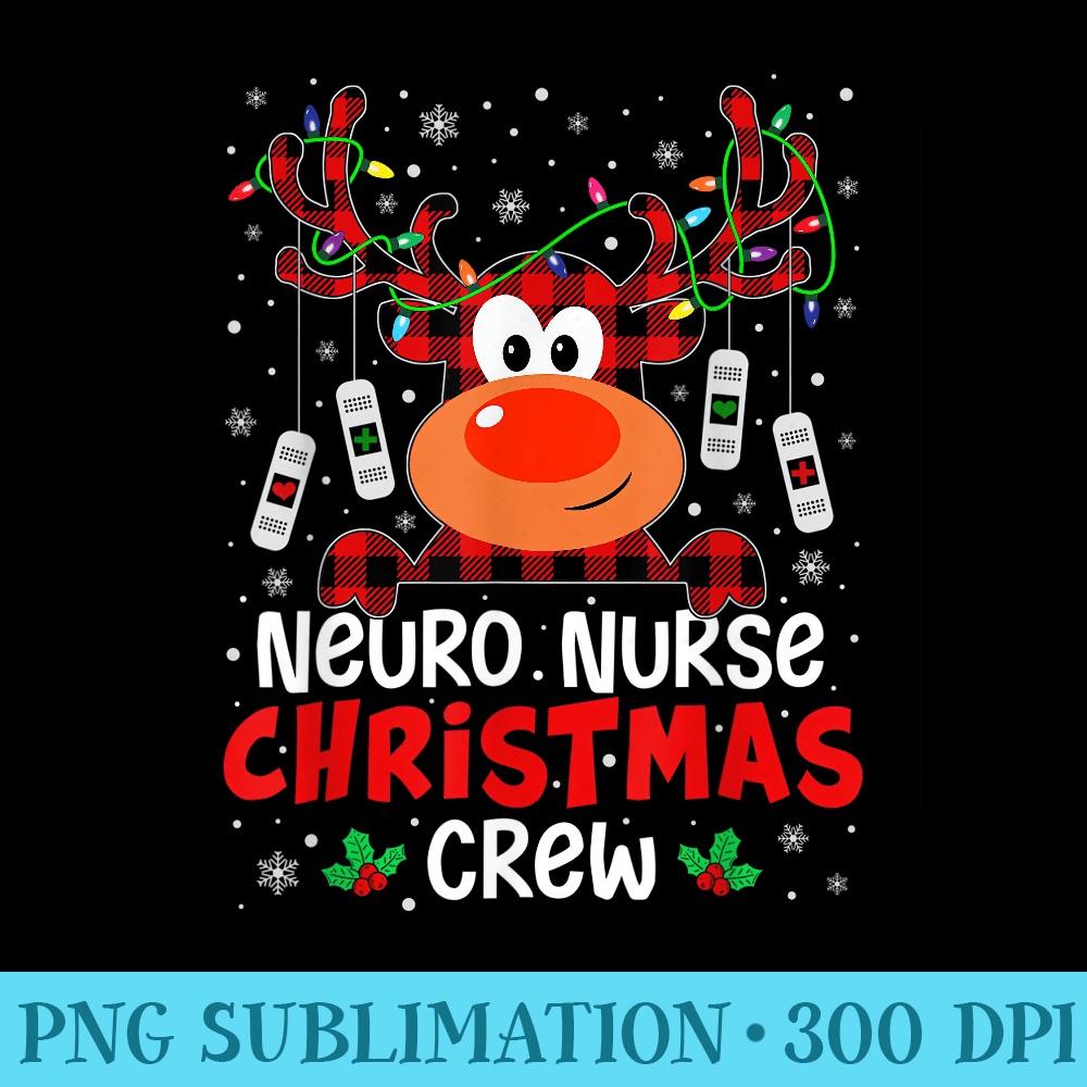 Neuro Nurse Christmas Crew Cute Reindeer Love Nurse Life - Download Transparent Graphic - Defying the Norms