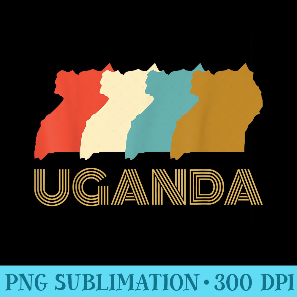 Vintage Uganda Tshirt, I Love Uganda Country Map - Download PNG Picture - Spice Up Your Sublimation Projects