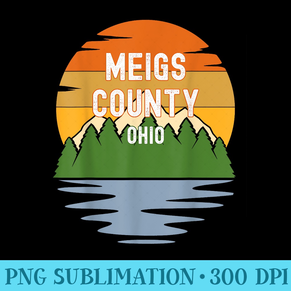 From Meigs County Ohio Vintage Sunset - Download Transparent Graphic - Transform Your Sublimation Creations