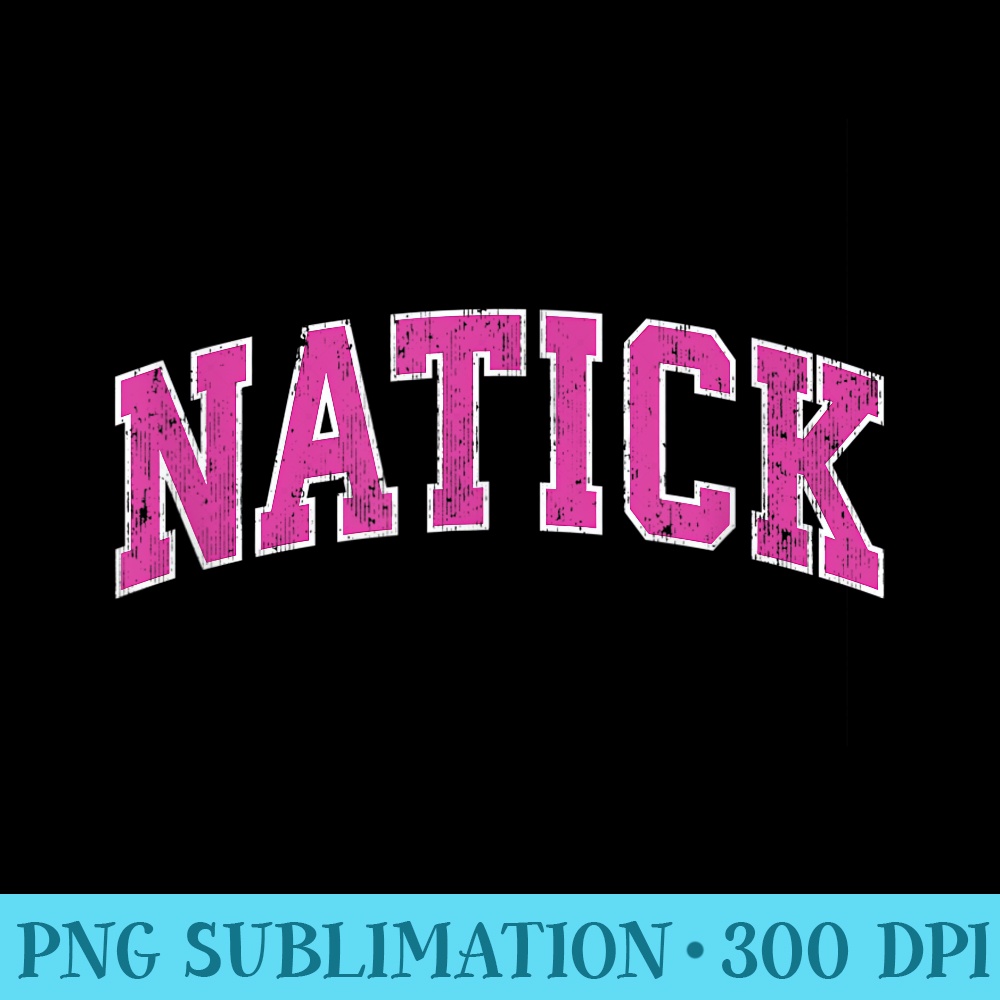 Natick Massachusetts MA Vintage Sports Design Pink Design - PNG Clipart Download - Revolutionize Your Designs