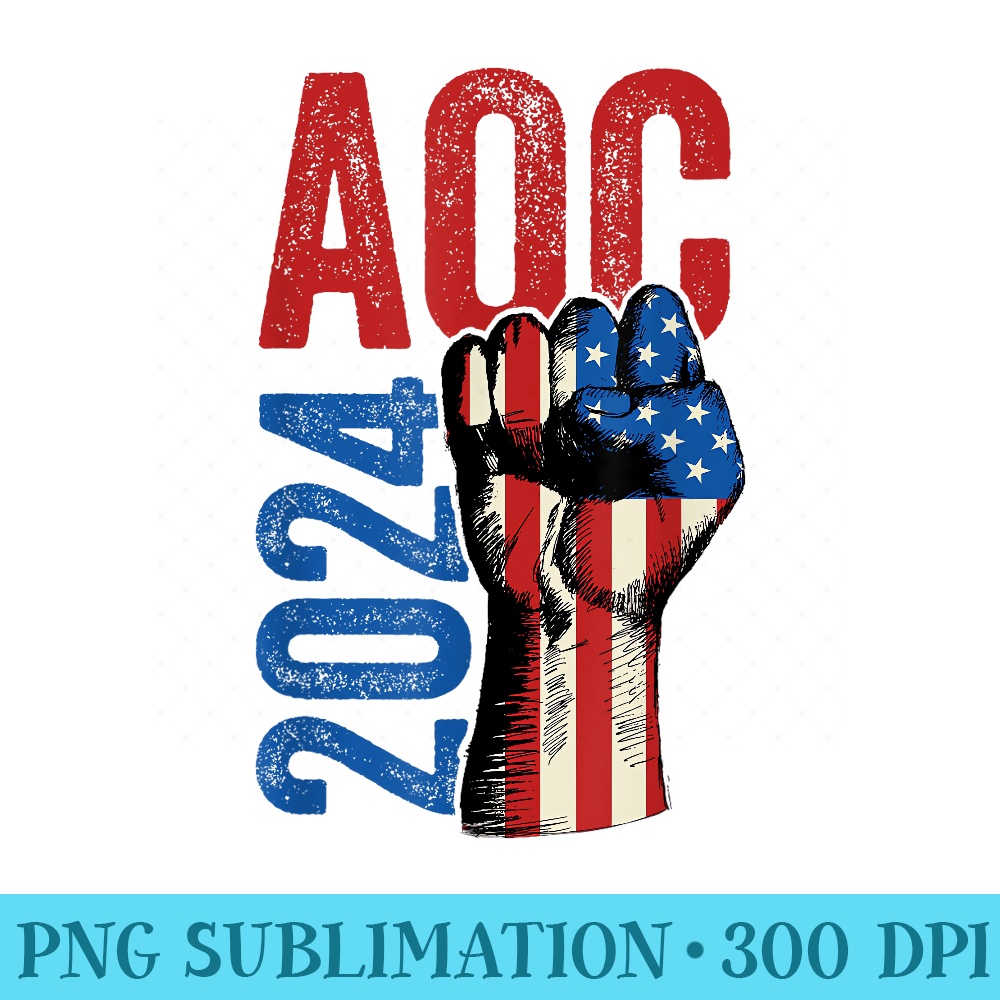 AOC 2024 for President Alexandria Ocasio Cortez Election - Download Transparent PNG - Premium Quality PNG Artwork