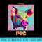Pig in Pop Art Style Painting for Pig Lovers Men - Shirt Clipart Free PNG - Boost Your Success with this Inspirational PNG Download