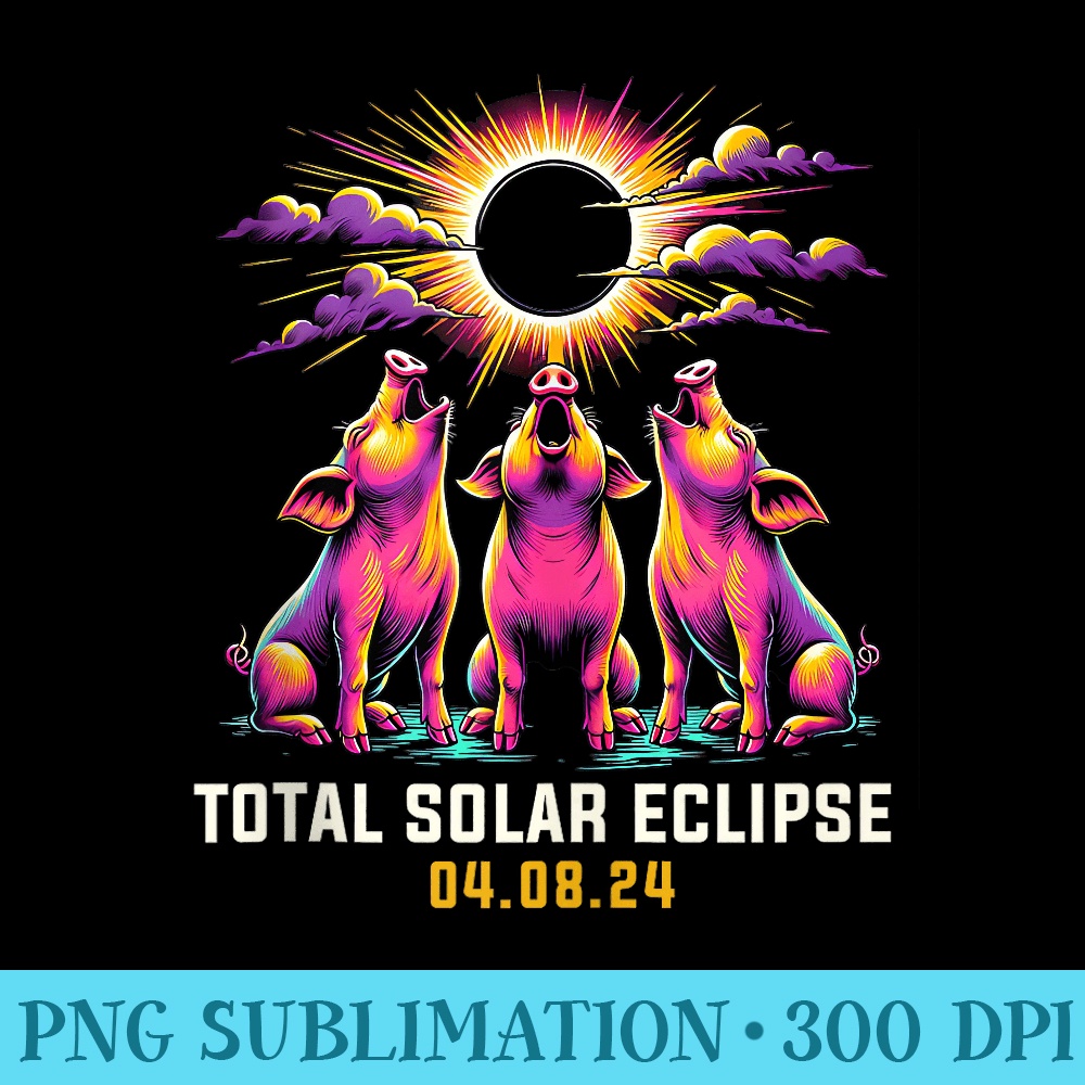 Pig Howling At Solar Eclipse - PNG Download Collection - Unique And Exclusive Designs