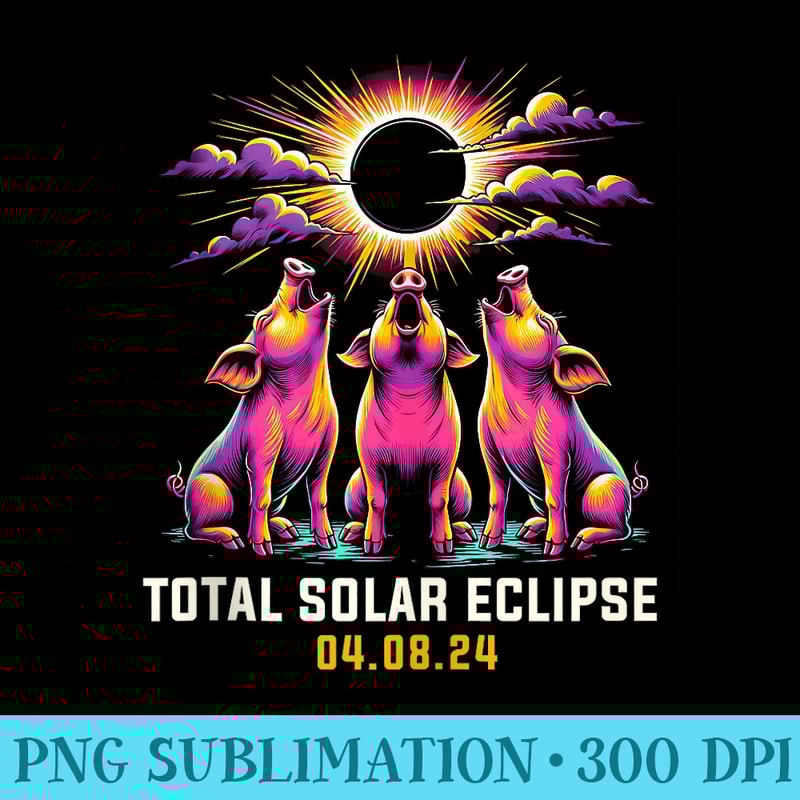 Pig Howling At Solar Eclipse - PNG Download Collection - Unique And Exclusive Designs