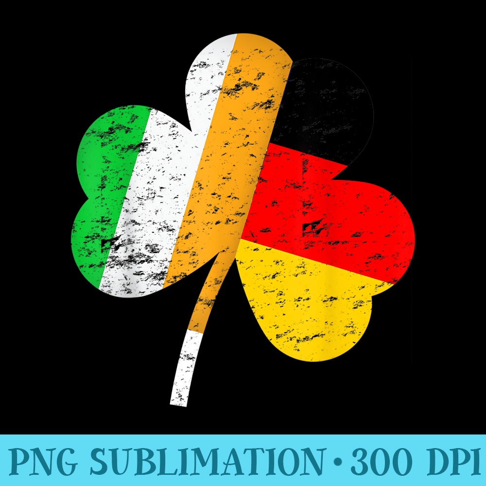 Germany Ireland Shamrock Irish German Flag - Modern PNG designs - Versatile And Customizable Designs