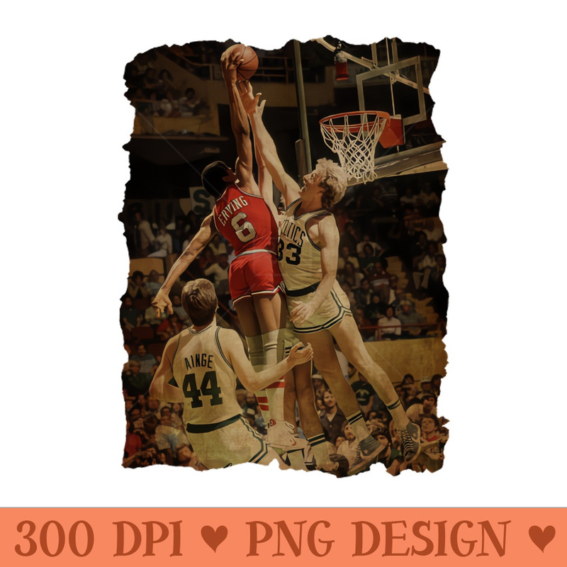 Larry Bird vs Julius Erving Vintage - Shirt Mockup Download - Unique And Exclusive Designs