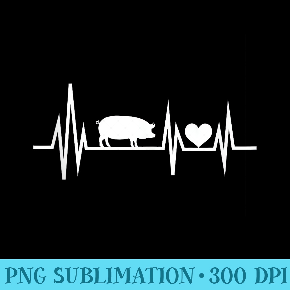 I Love My Pig Heart Valve EKG Heartbeat Swine - PNG Download Design - Boost Your Success with this Inspirational PNG Download