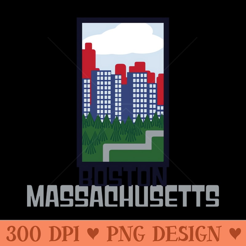 Boston Skyline T - Sublimation patterns PNG - Premium Quality PNG Artwork