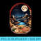 Japanese Moon Ramen Night Graphic Retro Anime bowl of ramen - Shirt Print PNG - Create with Confidence