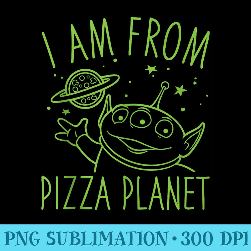 Disney Pixar Toy Story Neon GreenAliensPizza Planet - Modern PNG designs - Limited Edition And Exclusive Designs