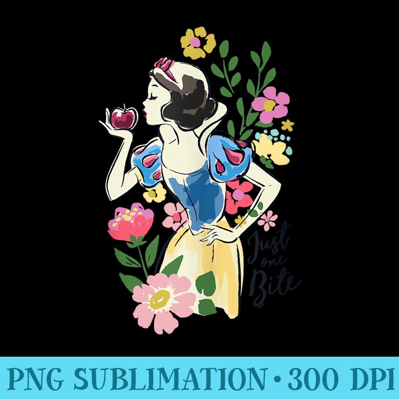 Disney Princess Snow White Just One Bite Floral - Printable PNG Graphics - Create with Confidence