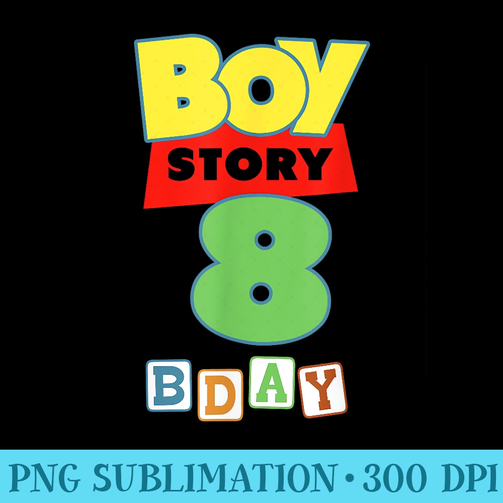 Toy Blocks Story 8th Year Old Birthday Party - PNG Download Artwork - Easy-To-Print And User-Friendly Designs