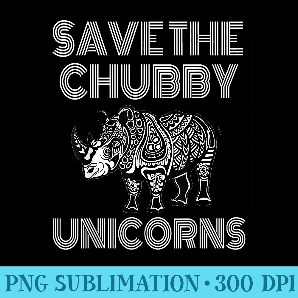 Retro style Save The Chubby Unicorns Vintage Fat Rhino - Shirt Clipart Free PNG - Boost Your Success with this Inspirational PNG Download