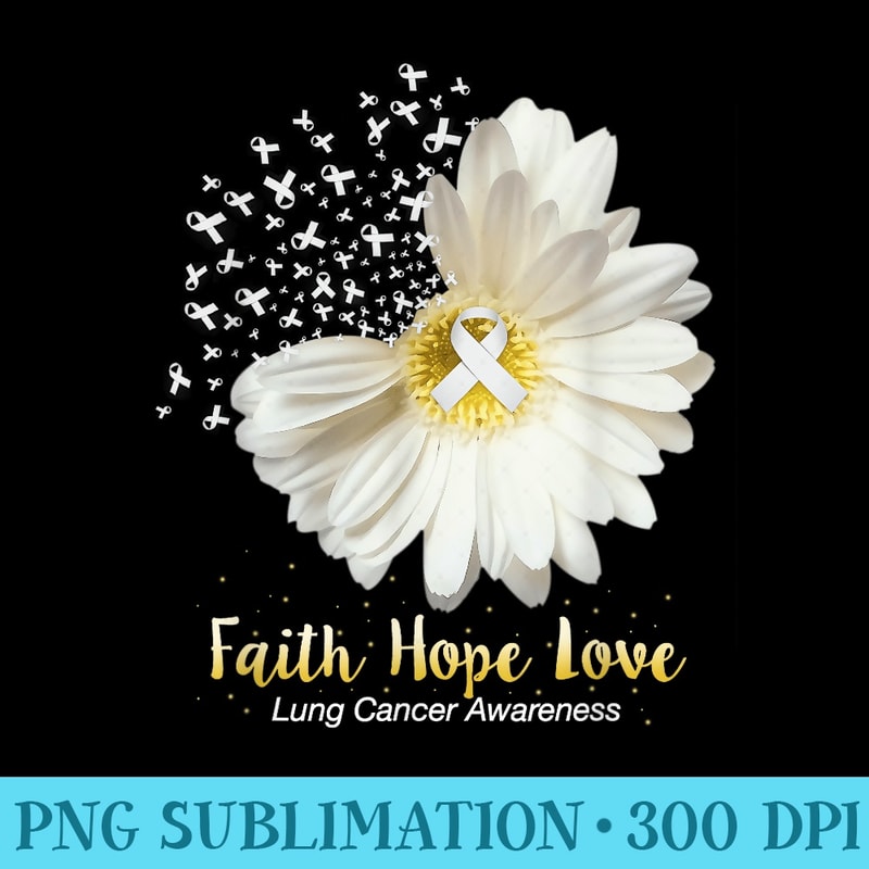 Faith Hope Love Tshirt Lung Cancer Awareness - Shirt Vector Illustration - Quick And Seamless Download Process