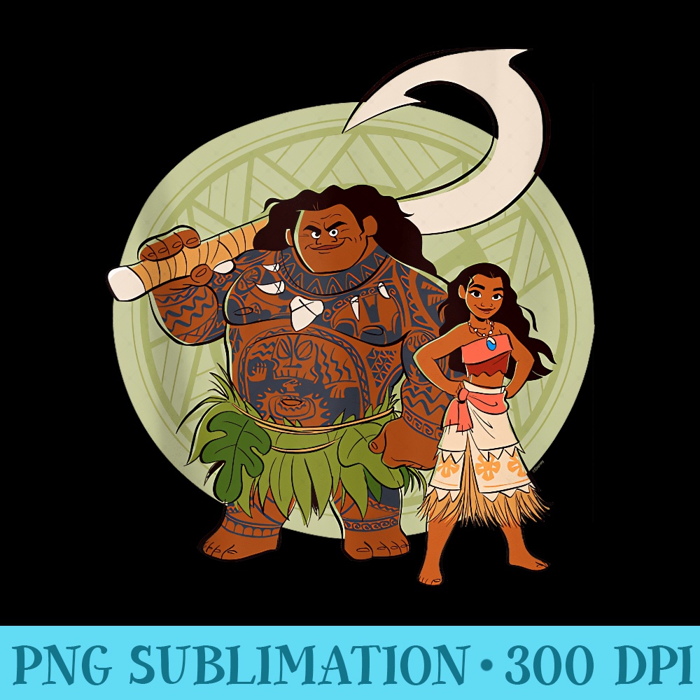 Disney Moana and Maui Best Friends Adventure Together - PNG Download Graphic - Instantly Transform Your Sublimation Projects