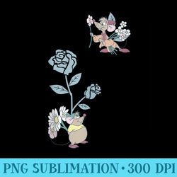 disney cinderella jaq and gus flower poster - sublimation templates png