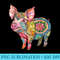 Cute Pig Printed for Pig Lovers Pig in Paisley Style - PNG Download Resource - Create with Confidence