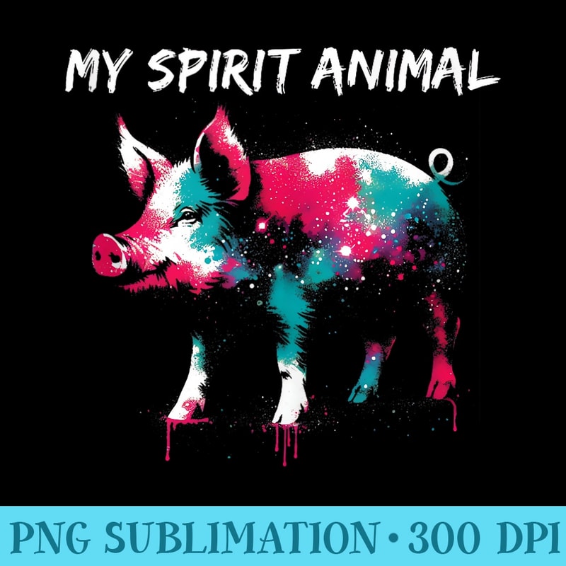 Pig Is My Spirit Animal Galaxy Cute Pig Lover Spiritual - PNG Download Icon - Easy-To-Print And User-Friendly Designs