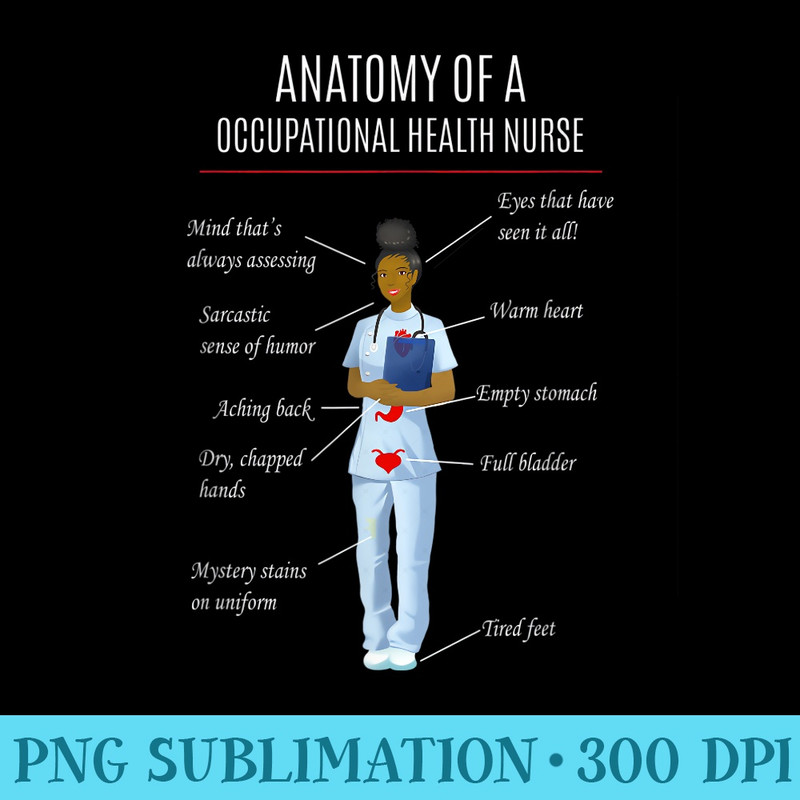 Black Nurse  ANATOMY OF A OCCUPATIONAL HEALTH NURSE - PNG Download Transparent Background - Limited Edition And Exclusive Designs