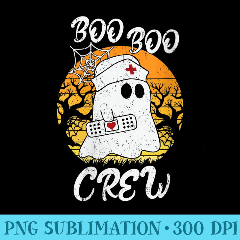 s Funny ER ED RN ICU School Halloween Ghost Boo Boo Crew Nurse - High Quality PNG Files - Instant Access To Downloadable Files