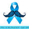 Light Blue Ribbon Mustache Prostate Cancer Awareness - Printable PNG Images - Unleash Your Inner Rebellion