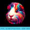 Cool Guinea Pig Spirit Animal Illustration Tie Dye Art - PNG Art Files - Perfect for Creative Projects