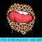 Stylish Leopard Cheetah Print Lips Kiss Funny - Shirt Image Download - Eco Friendly And Sustainable Digital Products