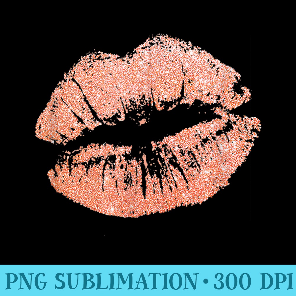 Rose Gold Lipstick Kiss - PNG Clipart Download - Perfect for Personalization