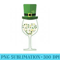 funny st patricks day glass of wine and love - png download source
