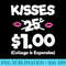Kisses 25 Cents Girls Funny Valentines Day - Stylish Shirt PNG - Versatile And Customizable Designs