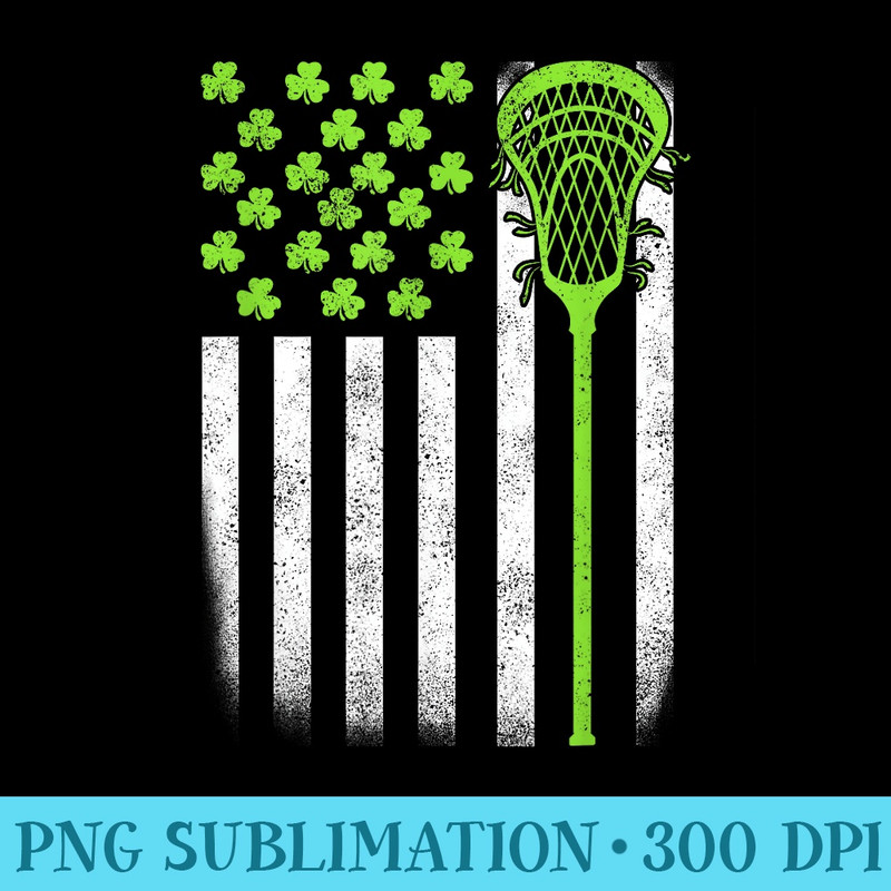 St Patricks Day Lacrosse Lax USA Flag Irish Shamrock - PNG Download Graphic - Defying the Norms