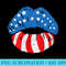 s 4th July Day Kissing Lips Kiss Cute USA Flag - Shirt Clipart Free PNG - High Resolution And Print-Ready Designs