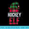 Hockey Elf Matching Family Group Christmas Party Pajamas - Transparent Shirt Design - Add a Festive Touch to Every Day