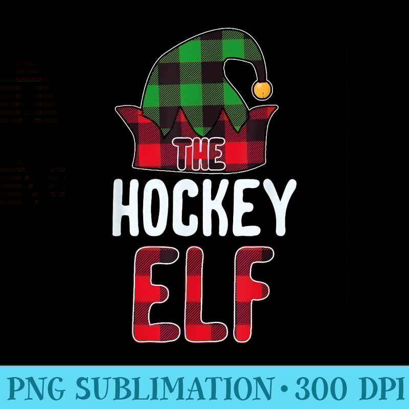 Hockey Elf Matching Family Group Christmas Party Pajamas - Transparent Shirt Design - Add a Festive Touch to Every Day