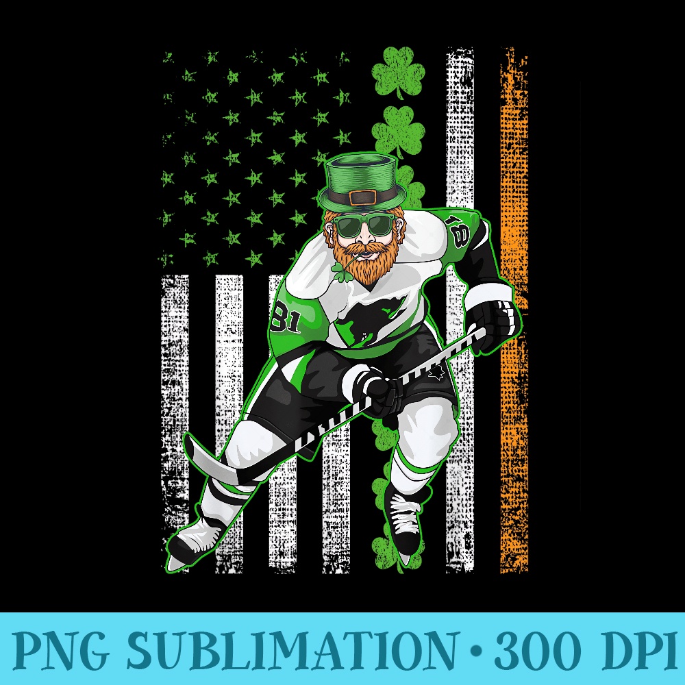 Irish American Flag Lucky Hockey St. Patricks Day - PNG Download Clipart - Versatile And Customizable Designs