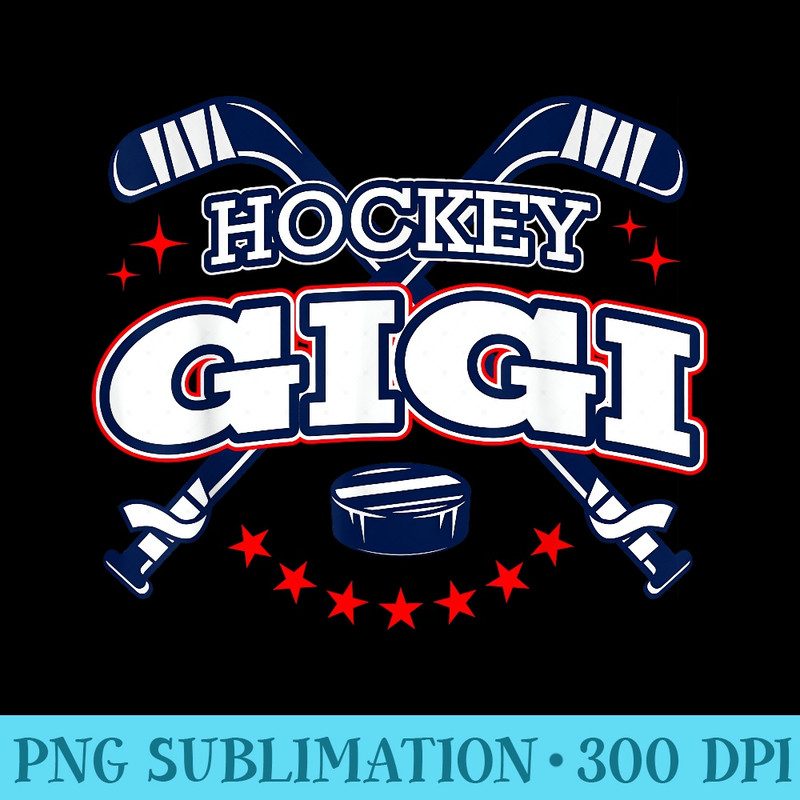 Hockey Gigi Vintage Grandma Funny Mothers Day Party - PNG Download Clipart - Enhance Your Apparel with Stunning Detail