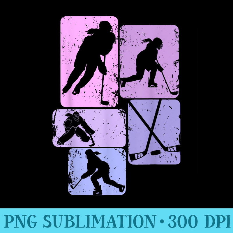 Hockey Player Ice Hockey Girls Youth - Sublimation artwork PNG download - Defying the Norms