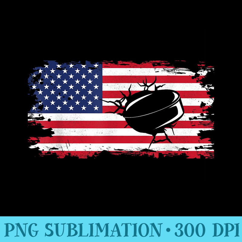 American Flag Hockey - Shirt Graphic Resources - Stunning Sublimation Graphics