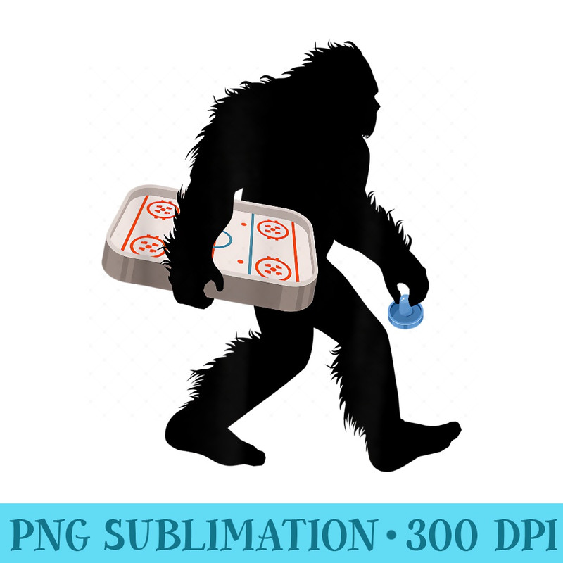 Bigfoot Carrying Air Hockey Game Sasquatch Player - Sublimation clipart PNG - Trendsetting And Modern Collections