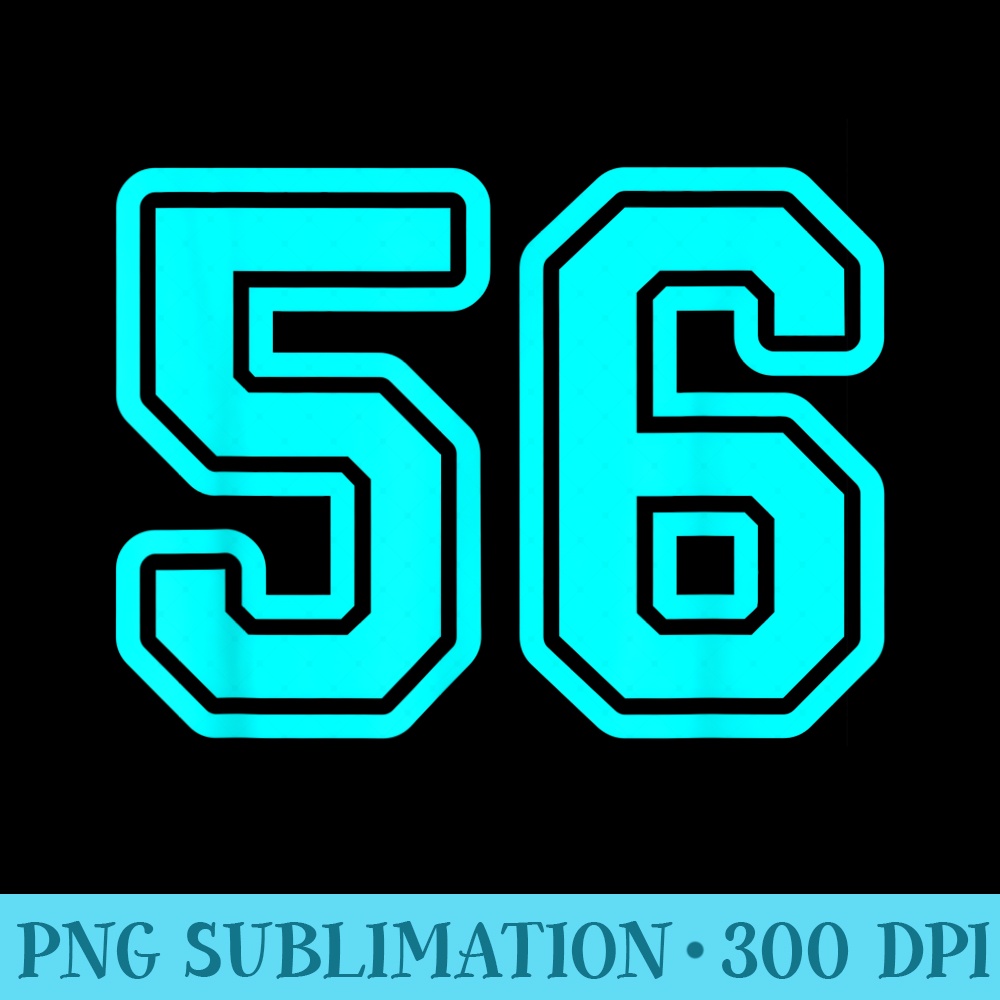 Jersey 56 Cyan Sports Team Jersey Number - PNG Download Icon - Unleash Your Creativity